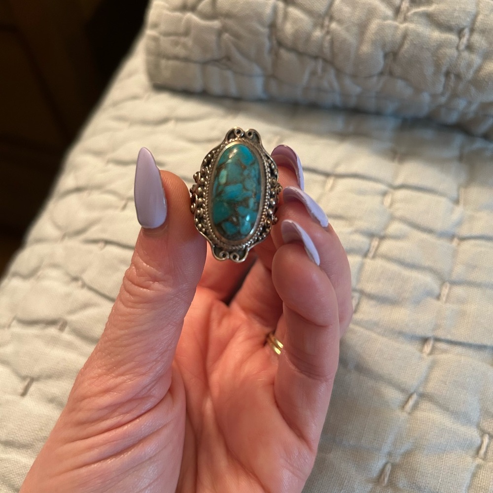 Turquoise Silver Ring - image 1